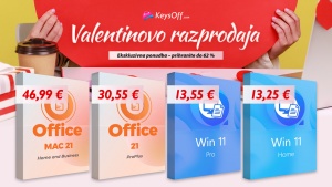 Praznujte Valentinovo. Izkoristite odlično ponudbo za Office 2021 in Windows 11. Cene se začnejo že pri 13 evrih!