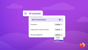 Firefox z gumbom za izklop umetne inteligence