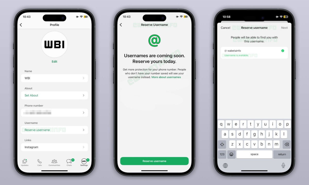 WhatsApp dobiva uporabniška imena