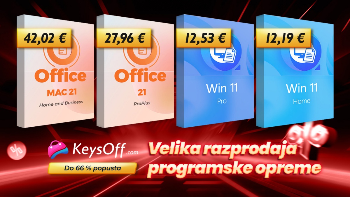 Velika razprodaja Keysoff: Office 2021 za Windows 27,96 €, za Mac 42,02 € – prihranite do 90 %