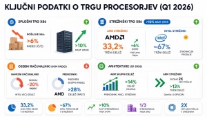 AMD nezadržno raste na trgu strežniških procesorjev