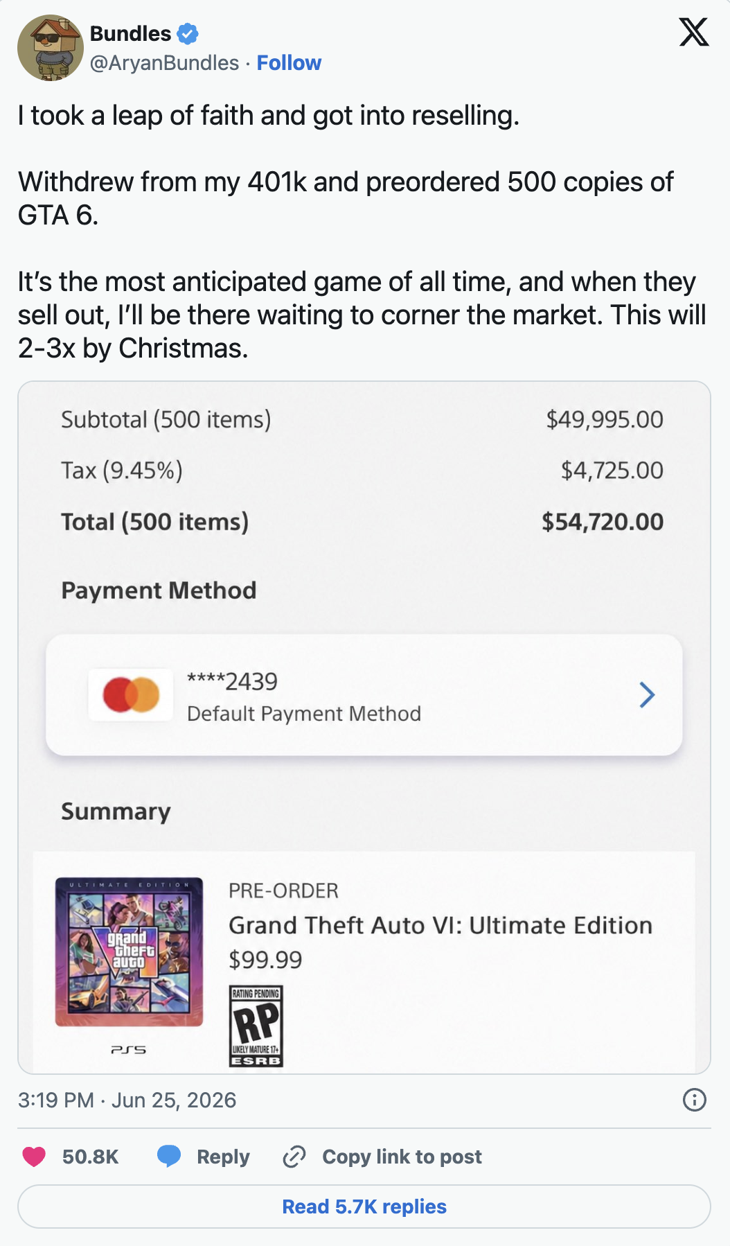 Vse prihranke je vložil v GTA 6, zdaj se mu vsi smejijo!