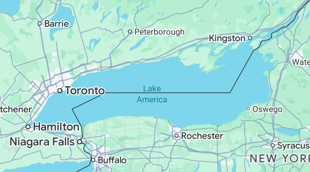Google preimenoval Ontarijsko jezero